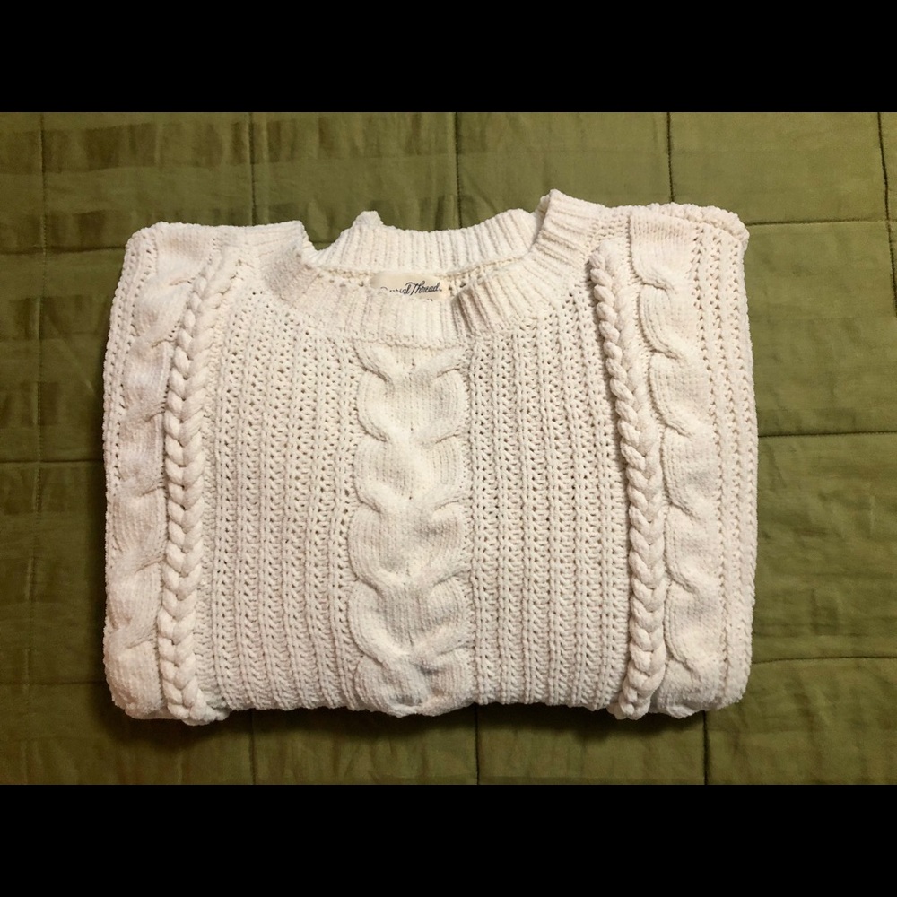 Bell Sleeved Cable Sweater, LG